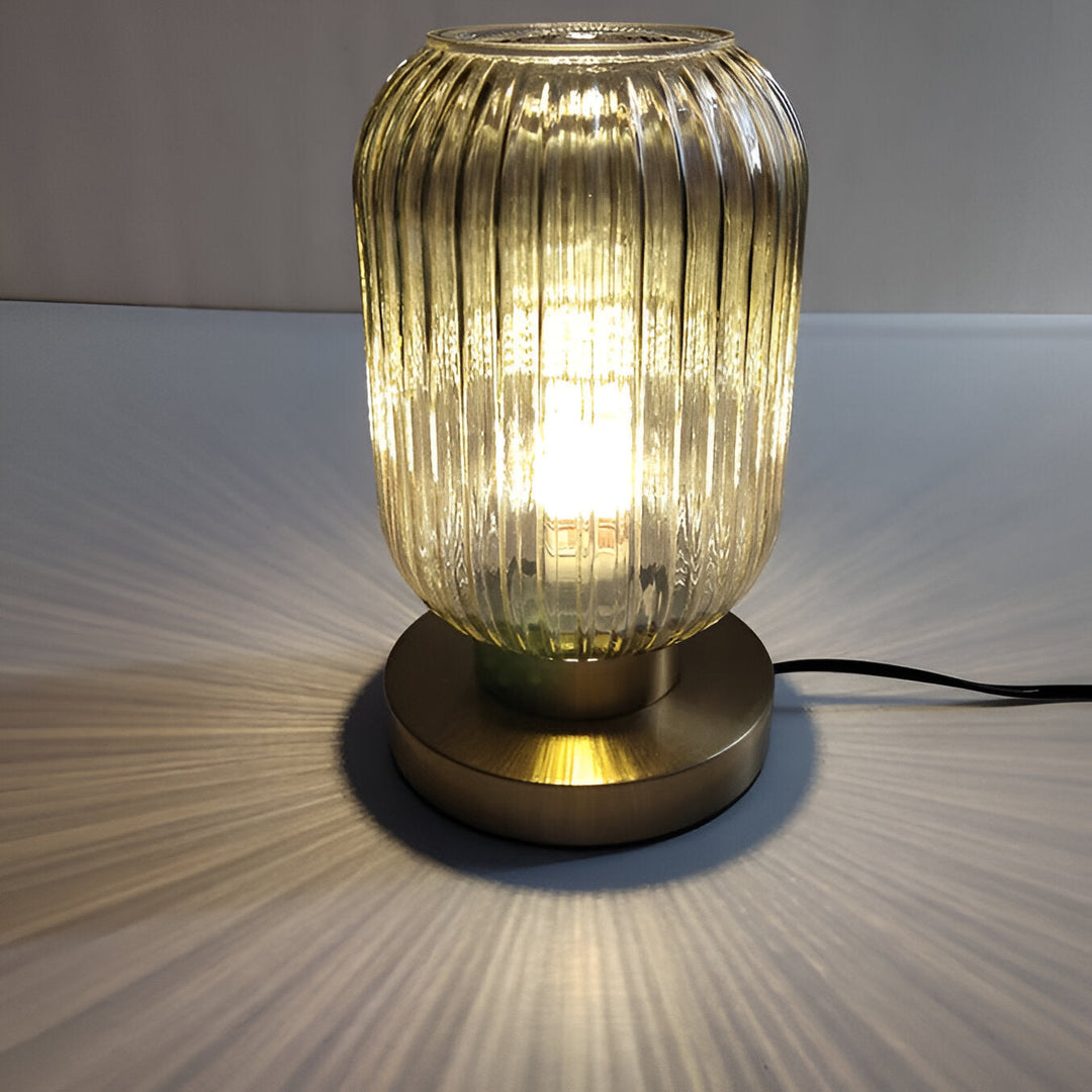 Nordic Table Lamp with Ribbed Glass | Kalsten