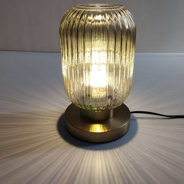 Nordic Table Lamp with Ribbed Glass | Kalsten
