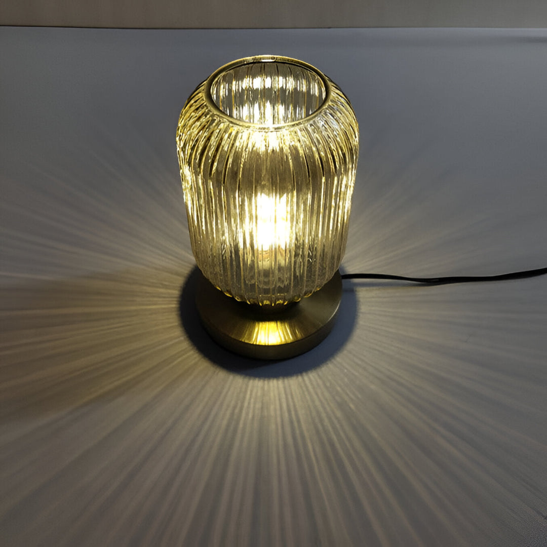 Nordic Table Lamp with Ribbed Glass | Kalsten