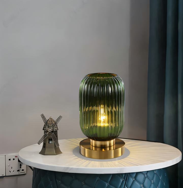 Nordic Table Lamp with Ribbed Glass | Kalsten