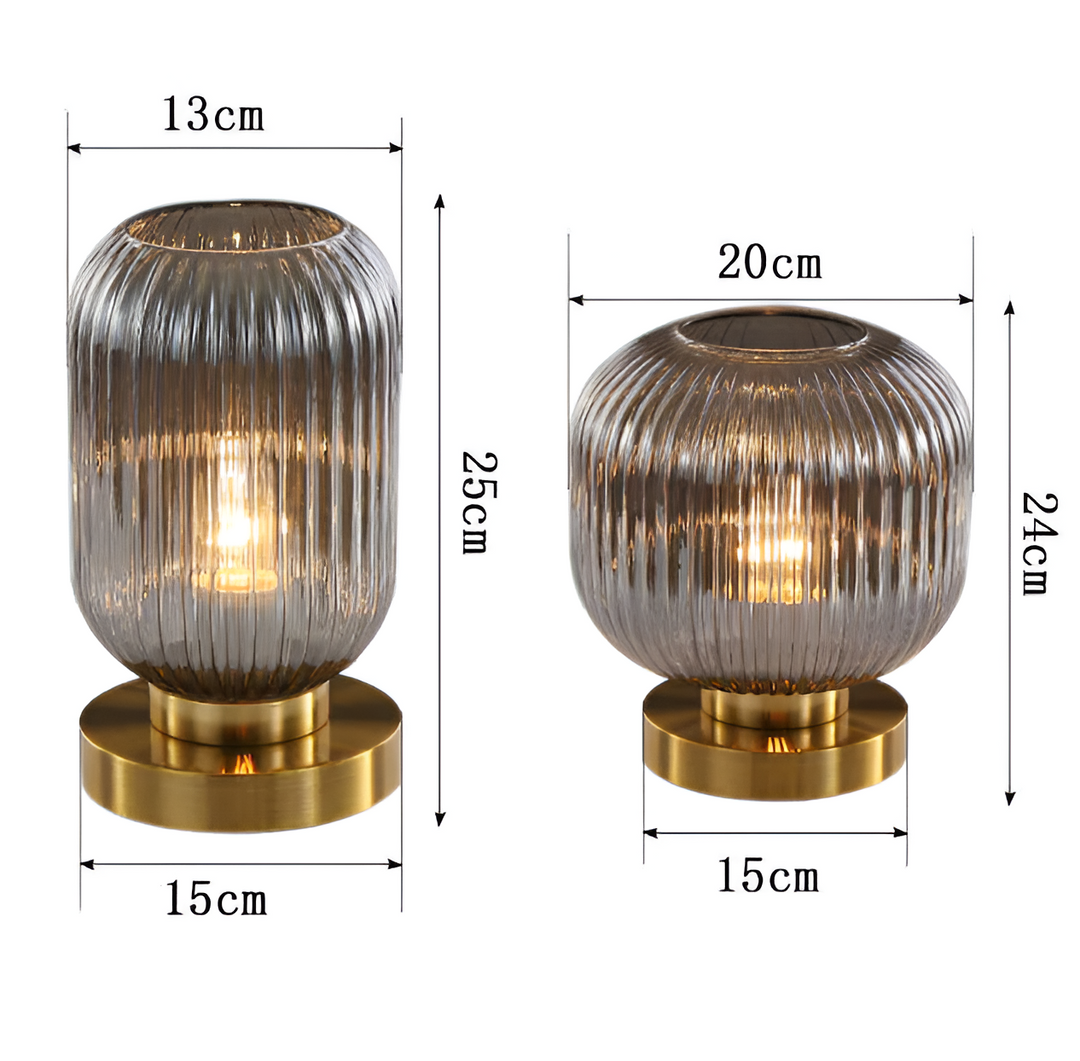 Nordic Table Lamp with Ribbed Glass | Kalsten