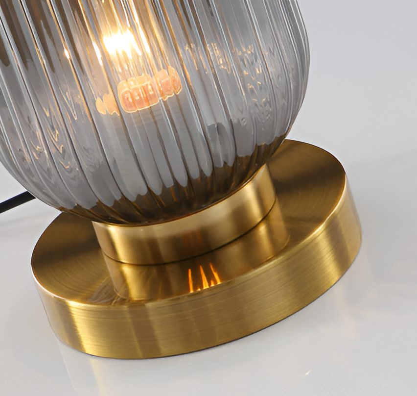 Nordic Table Lamp with Ribbed Glass | Kalsten