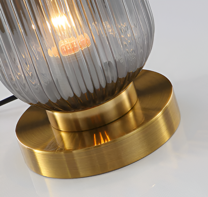 Nordic Table Lamp with Ribbed Glass | Kalsten
