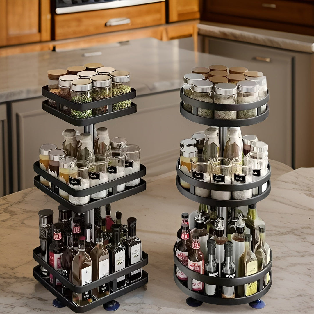 Kalsten | Spice Rack - 360° Rotatable Multi-Functional Shelf for the Kitchen - Organize with Ease!