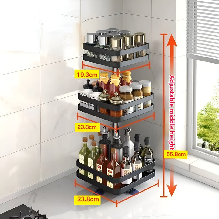 Kalsten | Spice Rack - 360° Rotatable Multi-Functional Shelf for the Kitchen - Organize with Ease!