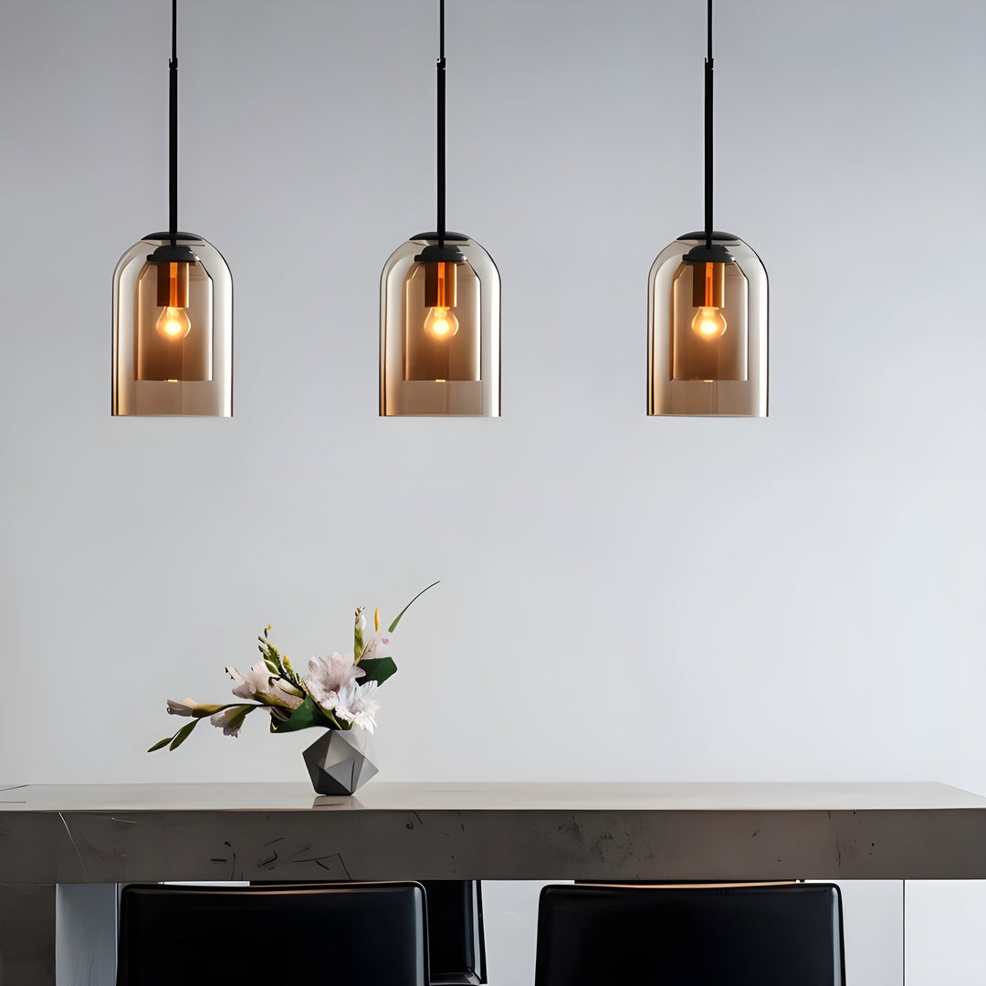 SkyGleam Light - Modern Double Glass Pendant Light | Kalsten