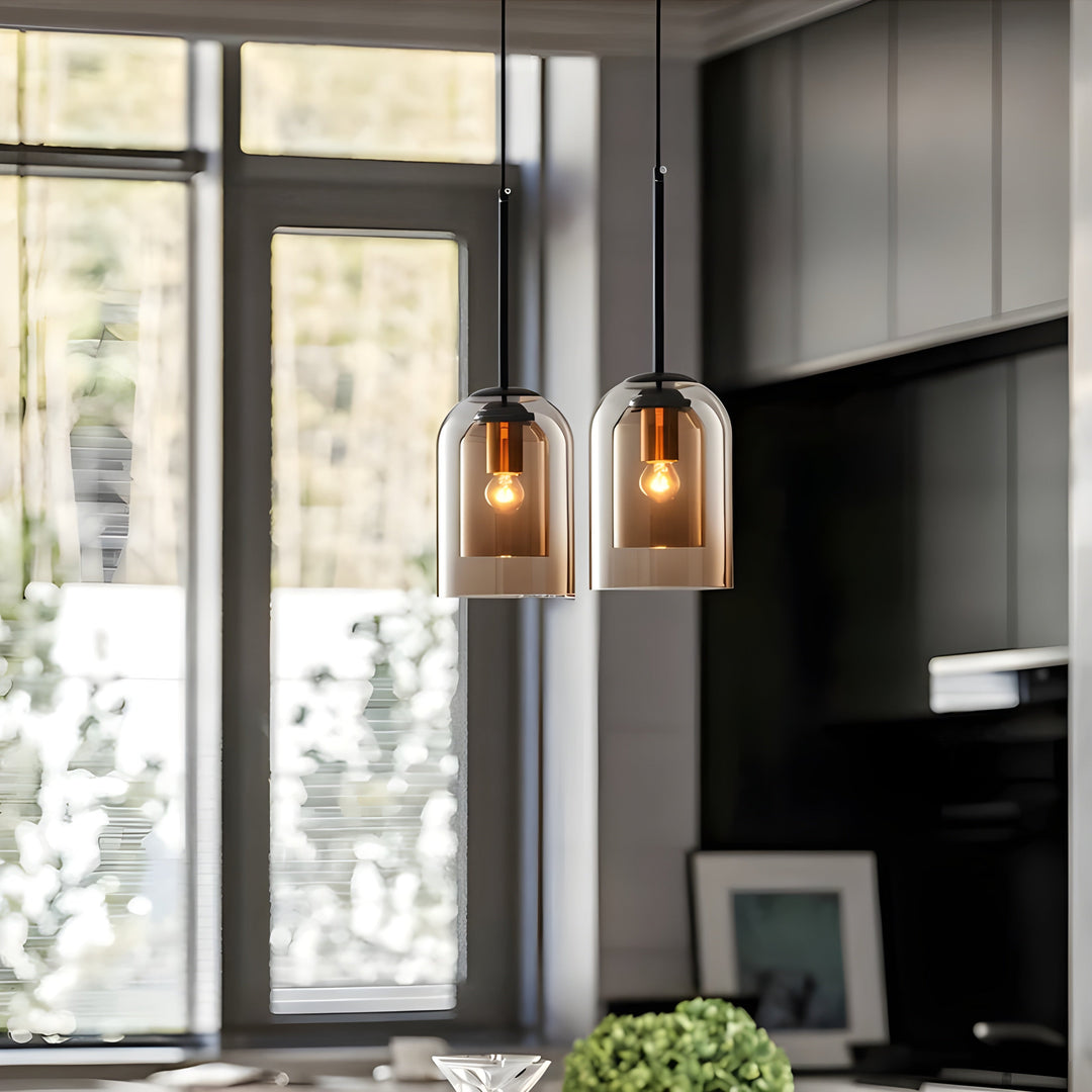SkyGleam Light - Modern Double Glass Pendant Light | Kalsten