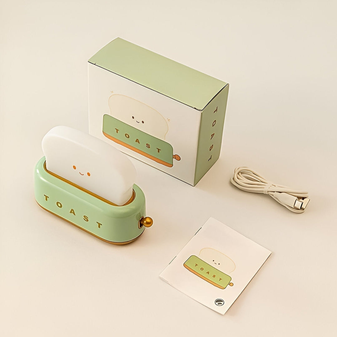 TinyToast Table Lamp – Portable Toaster-Shaped Night Light with Dimmable LED & USB Port | Kalsten