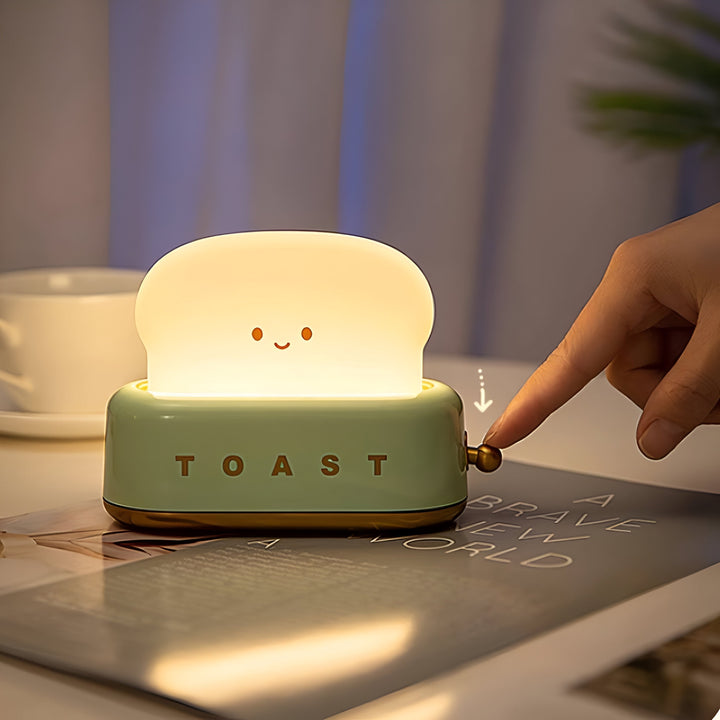 TinyToast Table Lamp – Portable Toaster-Shaped Night Light with Dimmable LED & USB Port | Kalsten