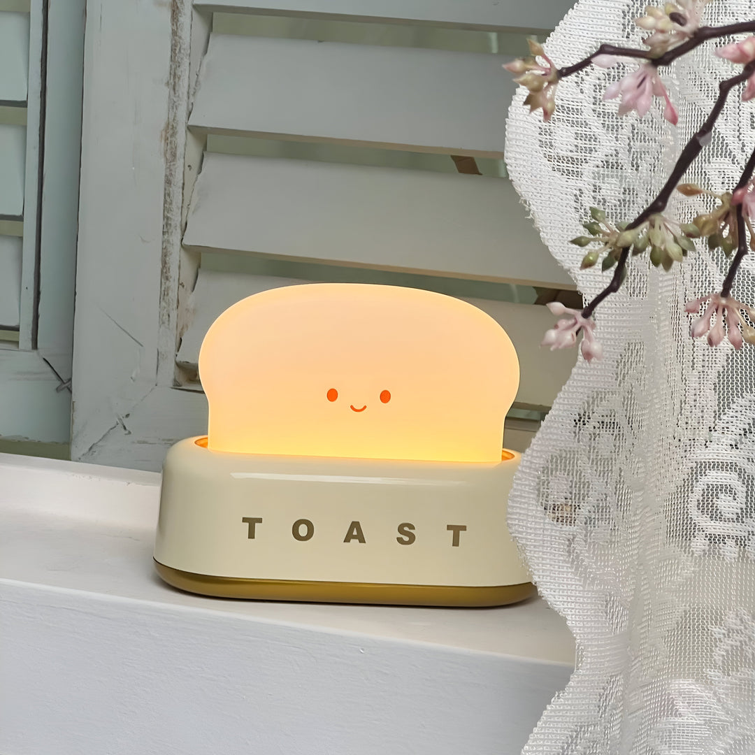 TinyToast Table Lamp – Portable Toaster-Shaped Night Light with Dimmable LED & USB Port | Kalsten