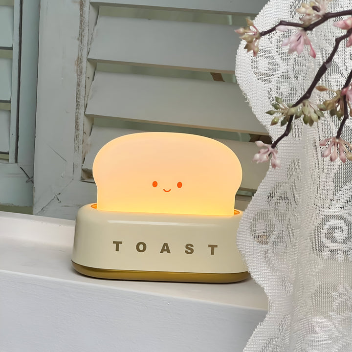 TinyToast Table Lamp – Portable Toaster-Shaped Night Light with Dimmable LED & USB Port | Kalsten