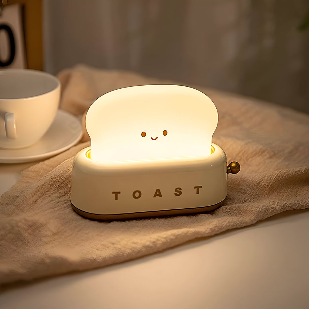 TinyToast Table Lamp – Portable Toaster-Shaped Night Light with Dimmable LED & USB Port | Kalsten