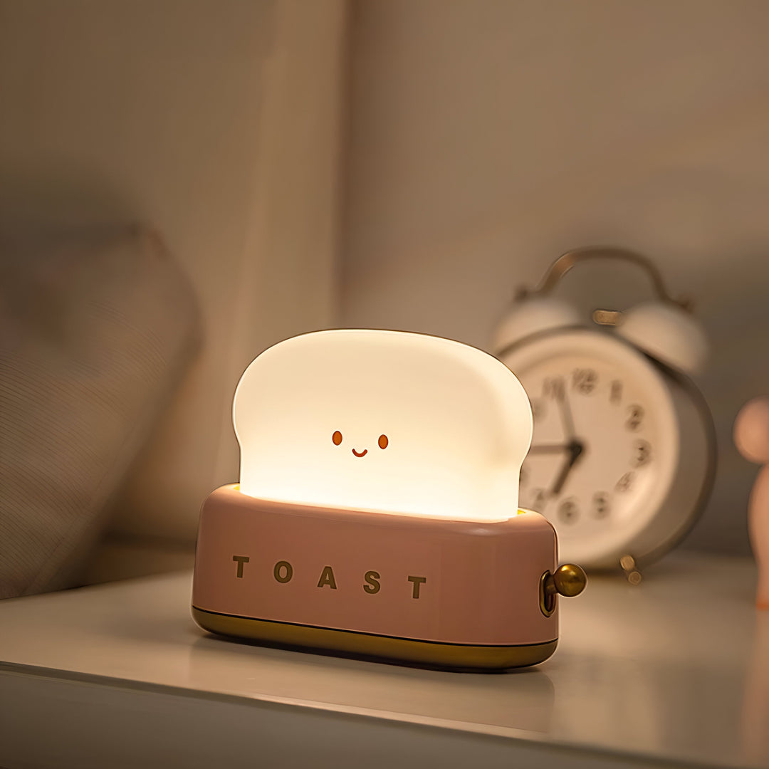 TinyToast Table Lamp – Portable Toaster-Shaped Night Light with Dimmable LED & USB Port | Kalsten