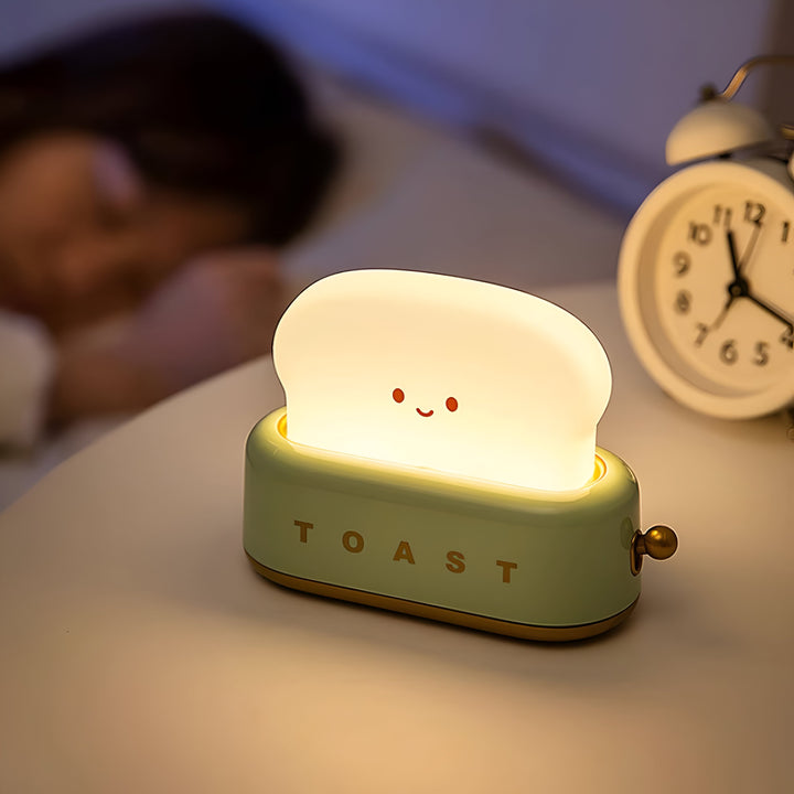 TinyToast Table Lamp – Portable Toaster-Shaped Night Light with Dimmable LED & USB Port | Kalsten