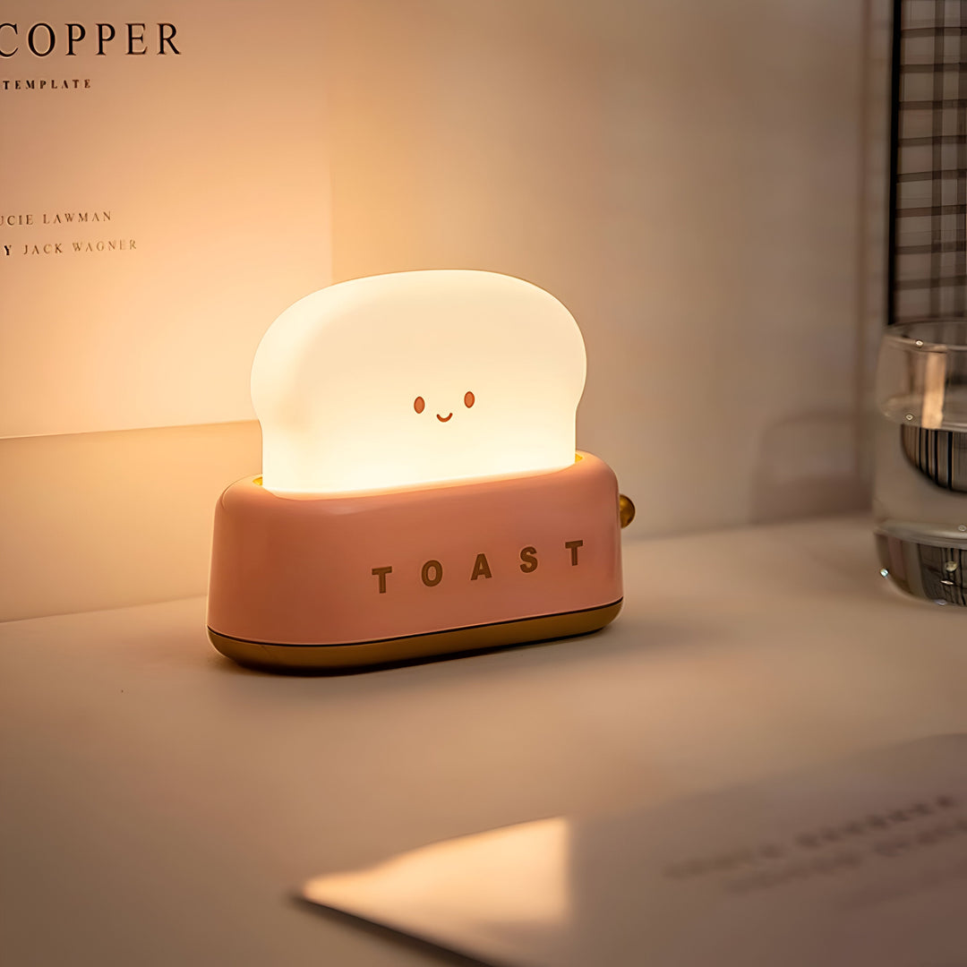 TinyToast Table Lamp – Portable Toaster-Shaped Night Light with Dimmable LED & USB Port | Kalsten