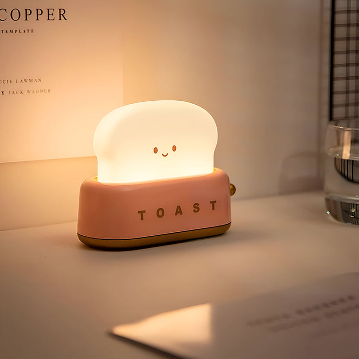 TinyToast Table Lamp – Portable Toaster-Shaped Night Light with Dimmable LED & USB Port | Kalsten