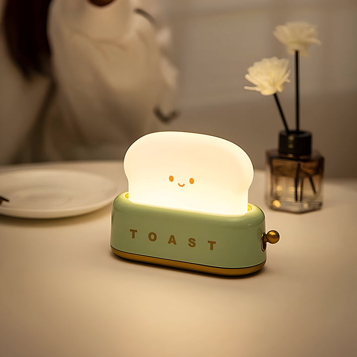 TinyToast Table Lamp – Portable Toaster-Shaped Night Light with Dimmable LED & USB Port | Kalsten