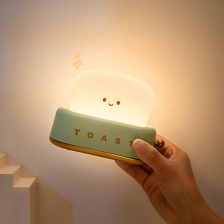 TinyToast Table Lamp – Portable Toaster-Shaped Night Light with Dimmable LED & USB Port | Kalsten