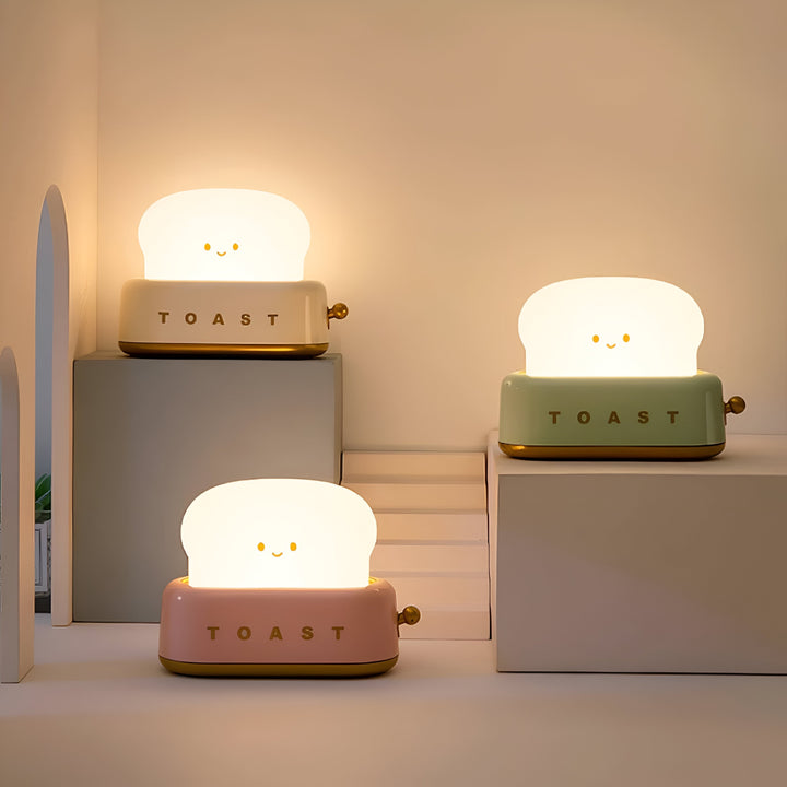 TinyToast Table Lamp – Portable Toaster-Shaped Night Light with Dimmable LED & USB Port | Kalsten