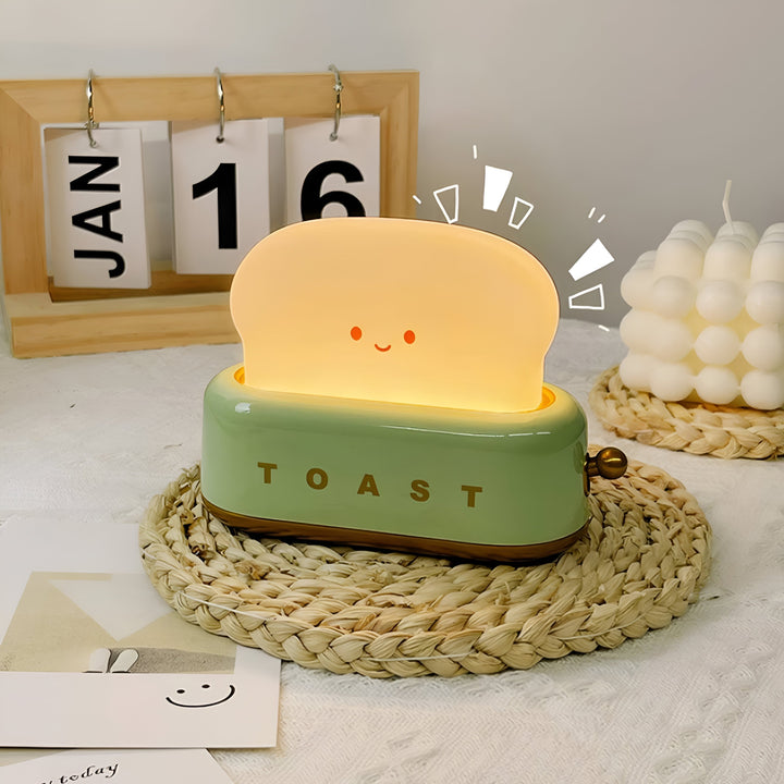 TinyToast Table Lamp – Portable Toaster-Shaped Night Light with Dimmable LED & USB Port | Kalsten