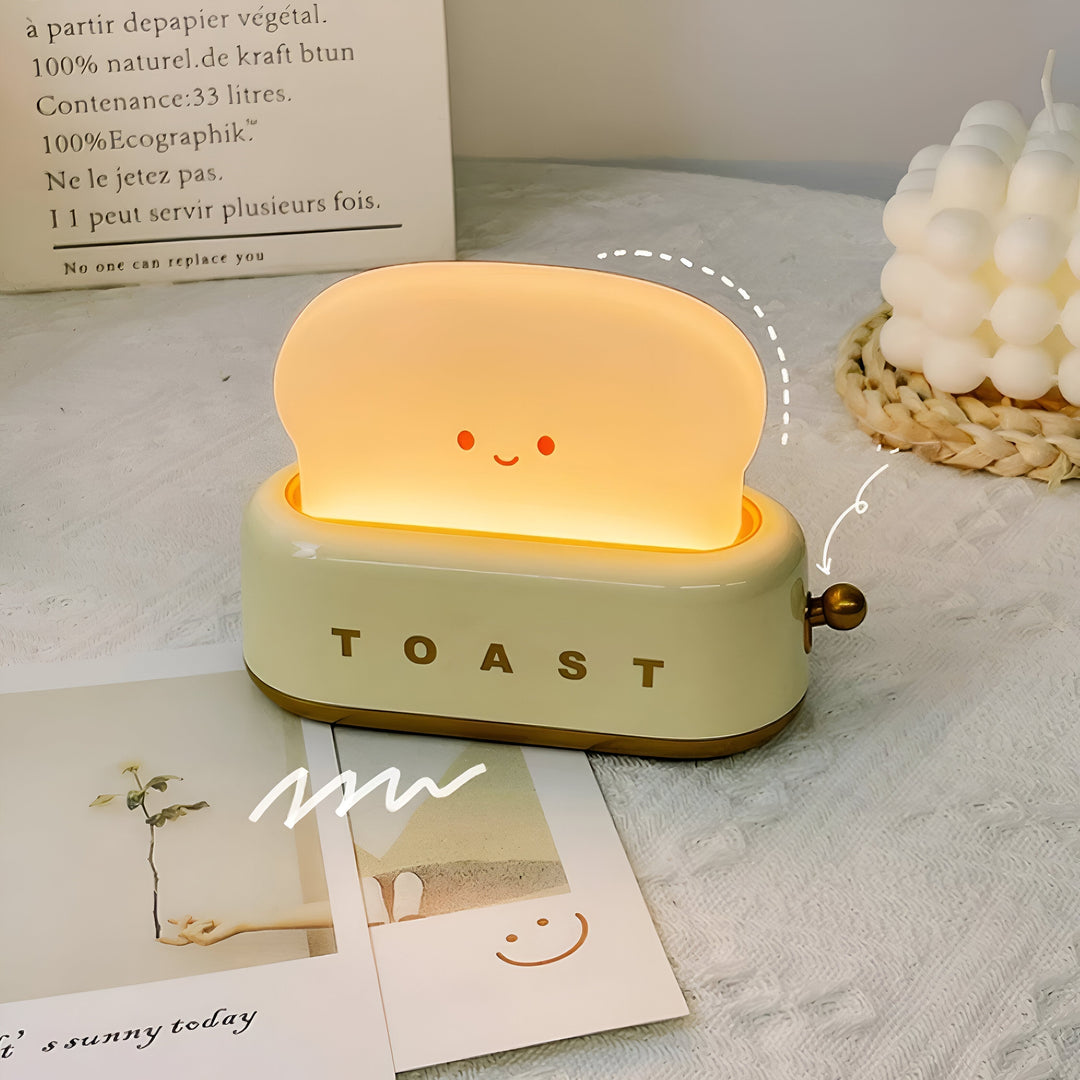 TinyToast Table Lamp – Portable Toaster-Shaped Night Light with Dimmable LED & USB Port | Kalsten