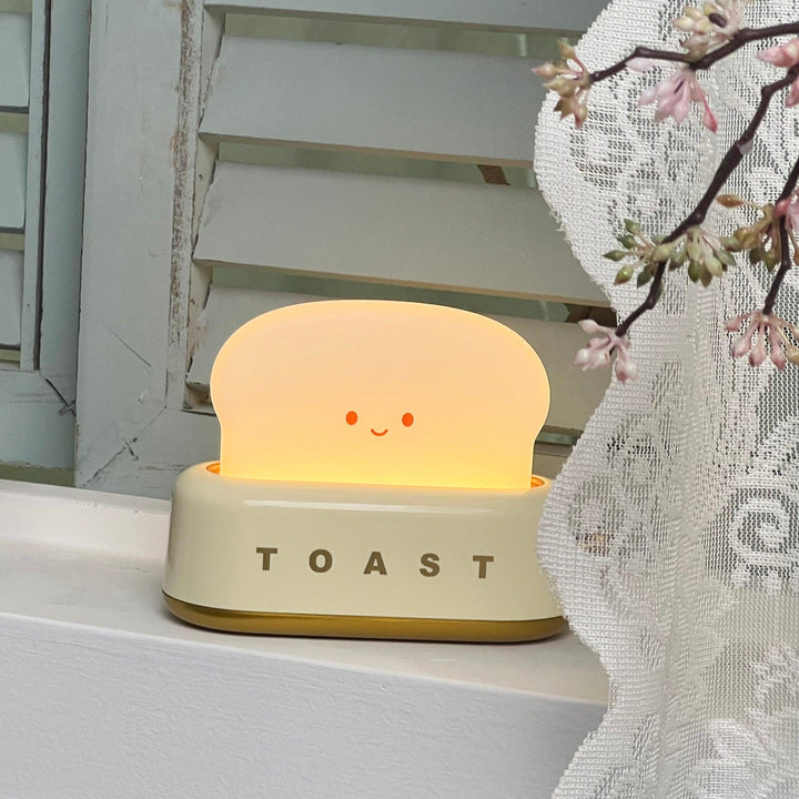 TinyToast Table Lamp – Portable Toaster-Shaped Night Light with Dimmable LED & USB Port | Kalsten