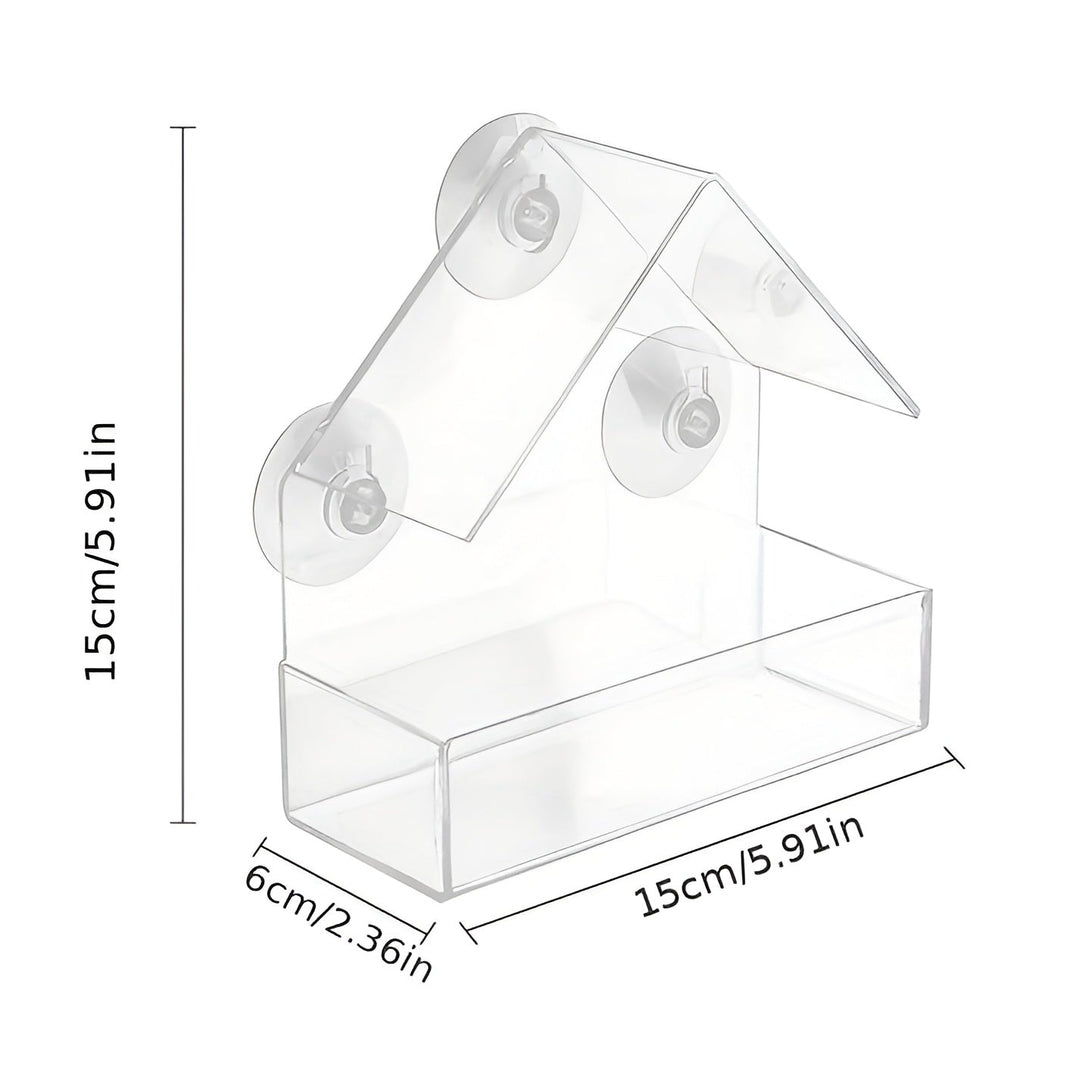 Clear Window Bird Feeder with Secure Suction Cup Design