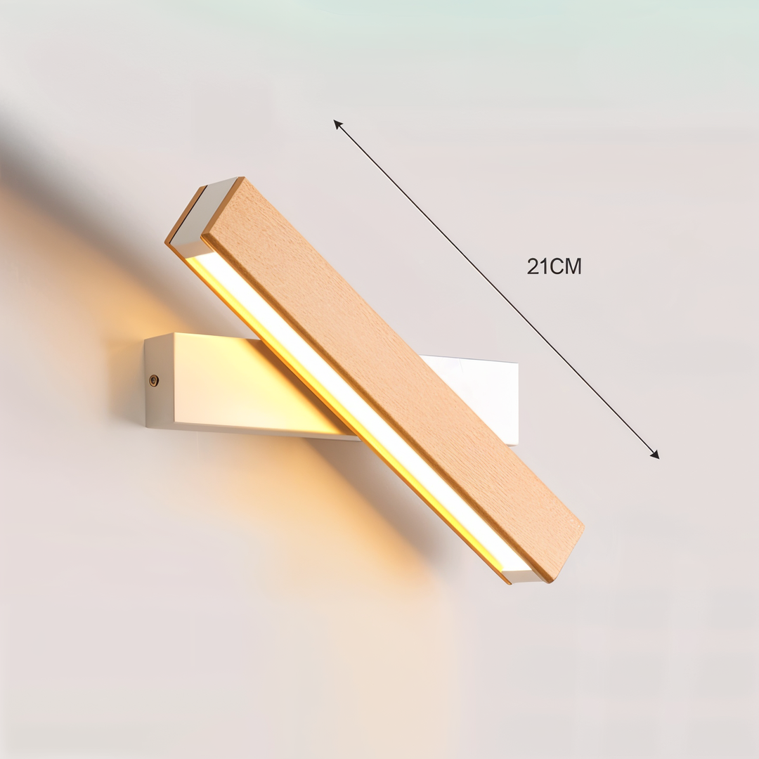 TwistLED Wall Lamp - 360° rotatable rectangular LED wall lamp made of wood | Kalsten