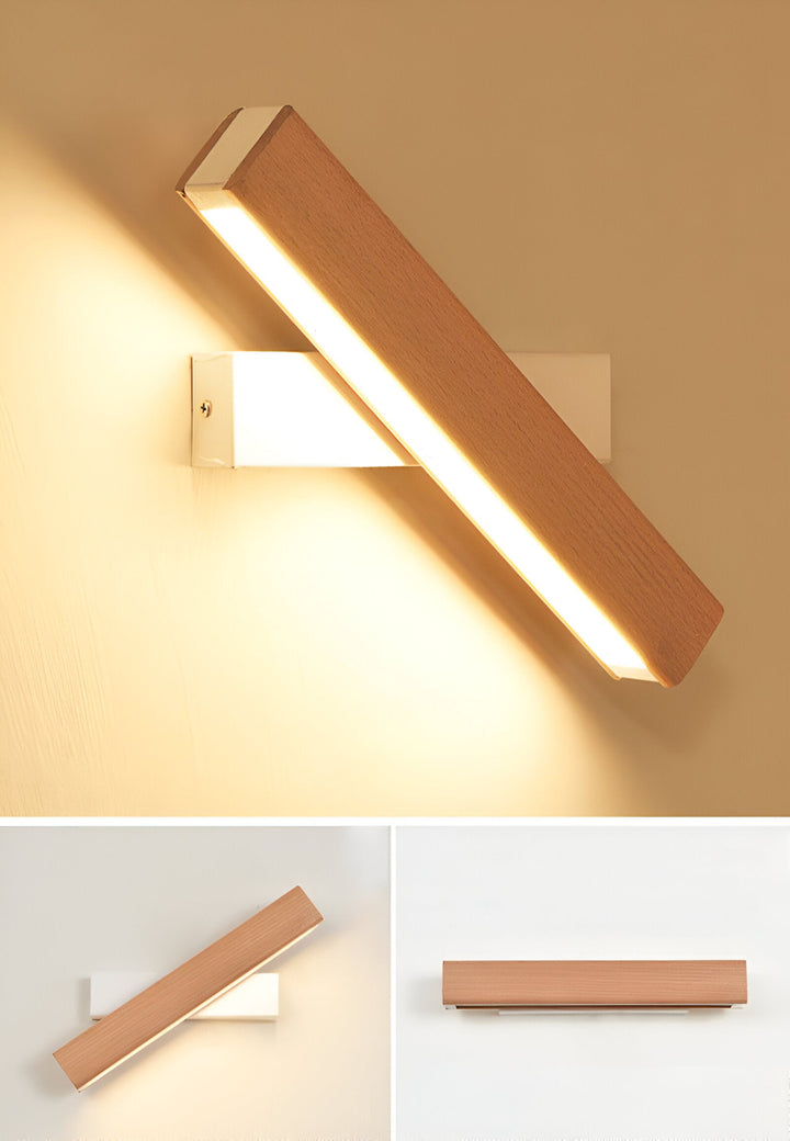 TwistLED Wall Lamp - 360° rotatable rectangular LED wall lamp made of wood | Kalsten