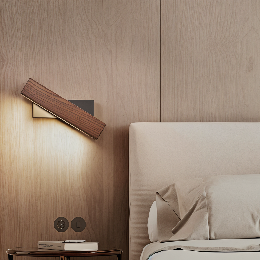 TwistLED Wall Lamp - 360° rotatable rectangular LED wall lamp made of wood | Kalsten