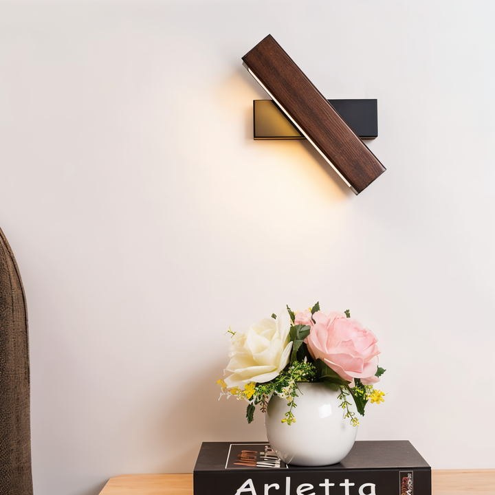 TwistLED Wall Lamp - 360° rotatable rectangular LED wall lamp made of wood | Kalsten