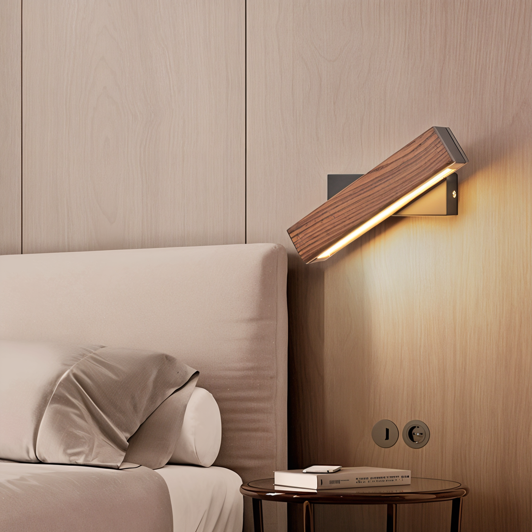 TwistLED Wall Lamp - 360° rotatable rectangular LED wall lamp made of wood | Kalsten