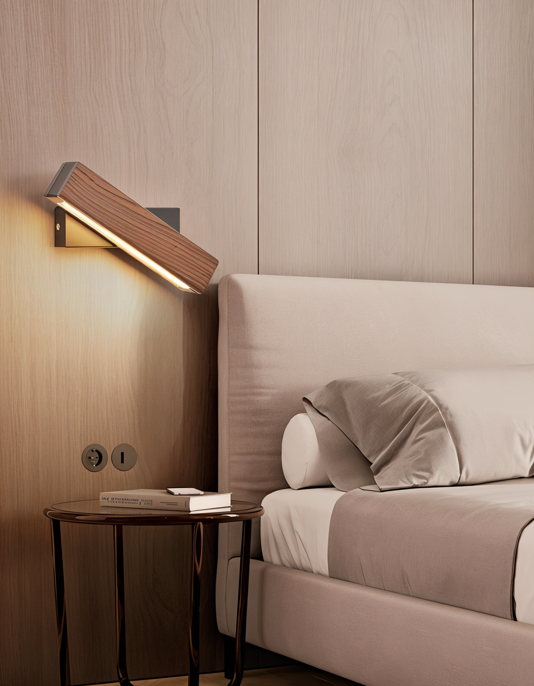 TwistLED Wall Lamp - 360° rotatable rectangular LED wall lamp made of wood | Kalsten