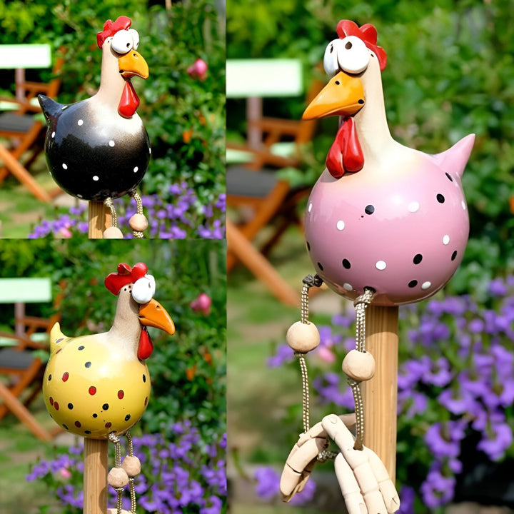 Kalsten | Large Eyes Chicken Statue - Weatherproof Resin Craft - Rooster Garden Statue