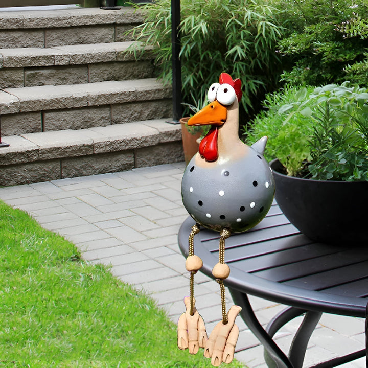 Kalsten | Large Eyes Chicken Statue - Weatherproof Resin Craft - Rooster Garden Statue