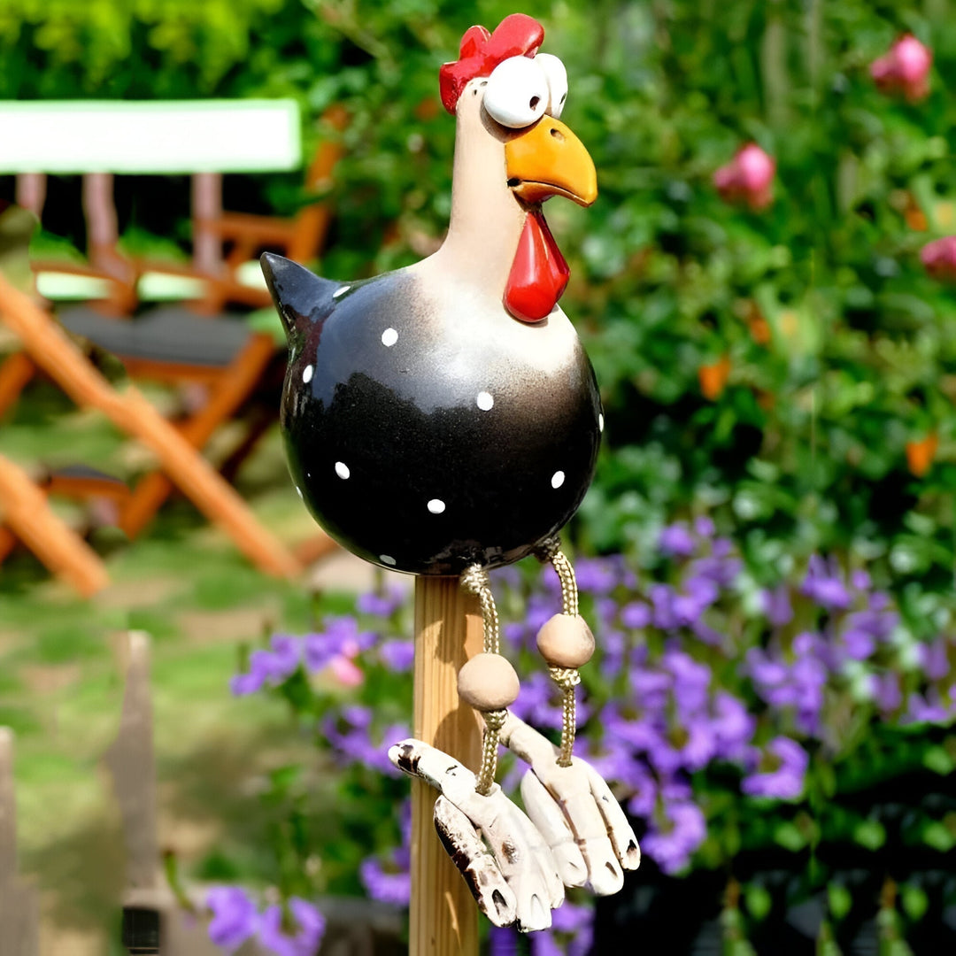Kalsten | Large Eyes Chicken Statue - Weatherproof Resin Craft - Rooster Garden Statue