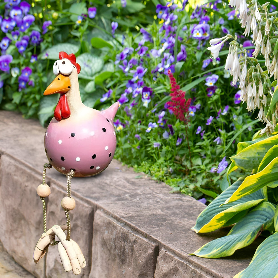 Kalsten | Large Eyes Chicken Statue - Weatherproof Resin Craft - Rooster Garden Statue