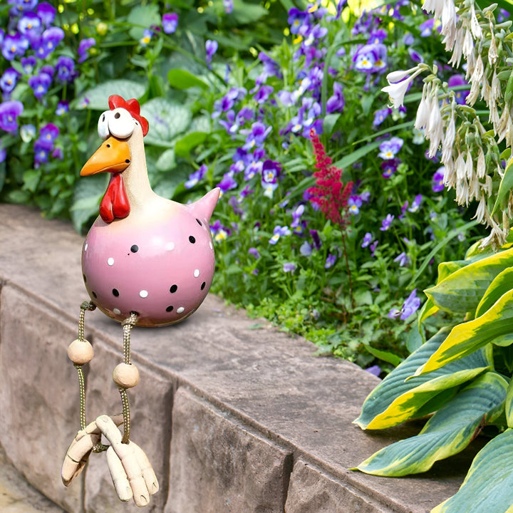 Kalsten | Large Eyes Chicken Statue - Weatherproof Resin Craft - Rooster Garden Statue