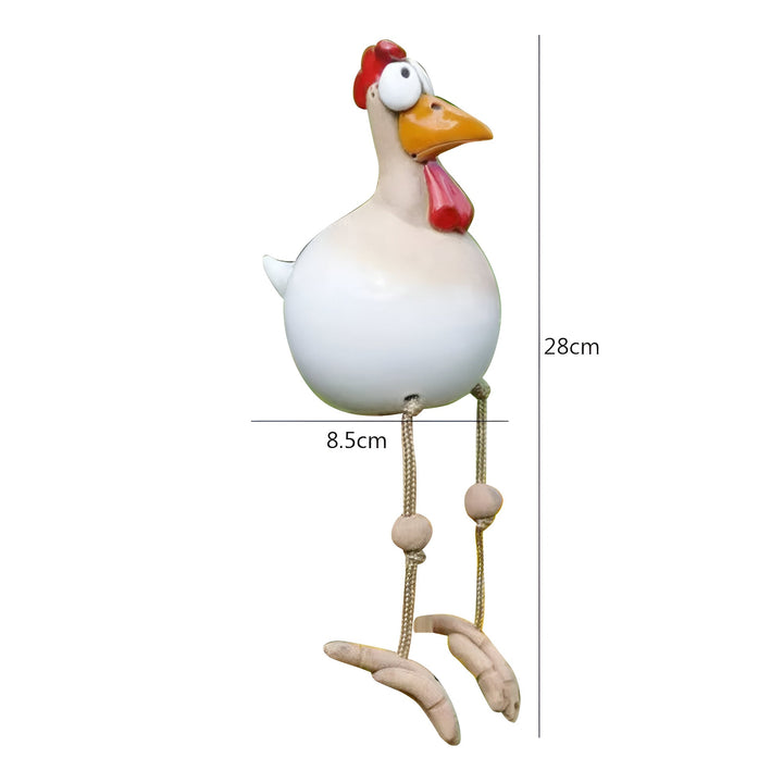 Kalsten | Large Eyes Chicken Statue - Weatherproof Resin Craft - Rooster Garden Statue