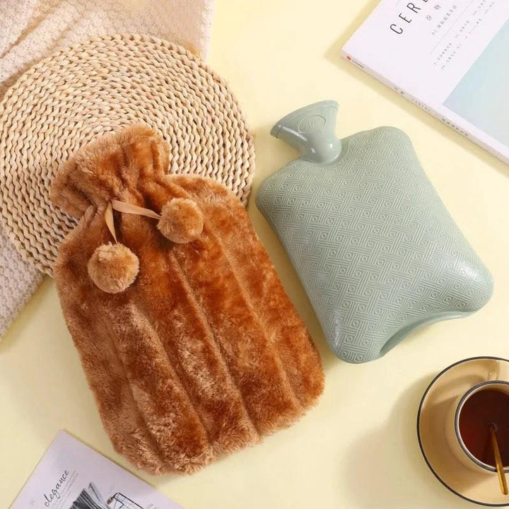 Hot water bottle with plush cover 2 liters | Kalsten