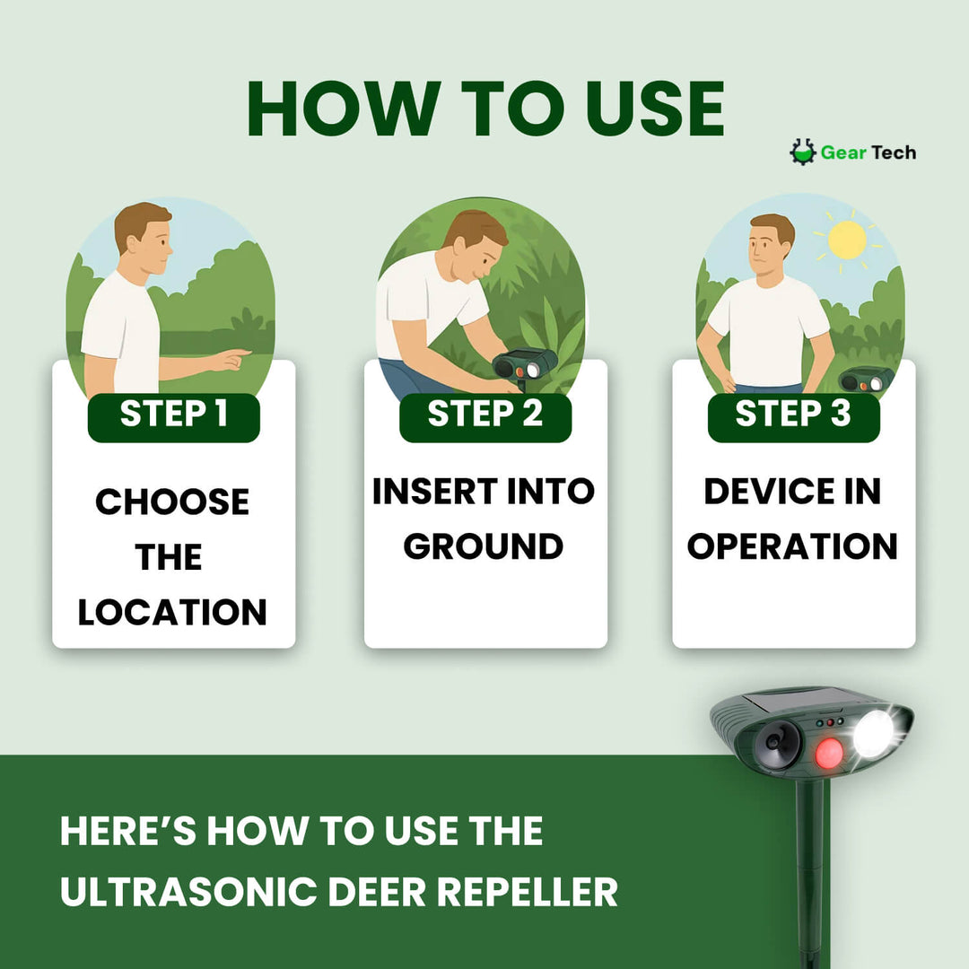 Kalsten | Solar-Powered Ultrasonic Deer Repeller - Effective Deer Deterrent for Gardens & Yards in 48 Hours