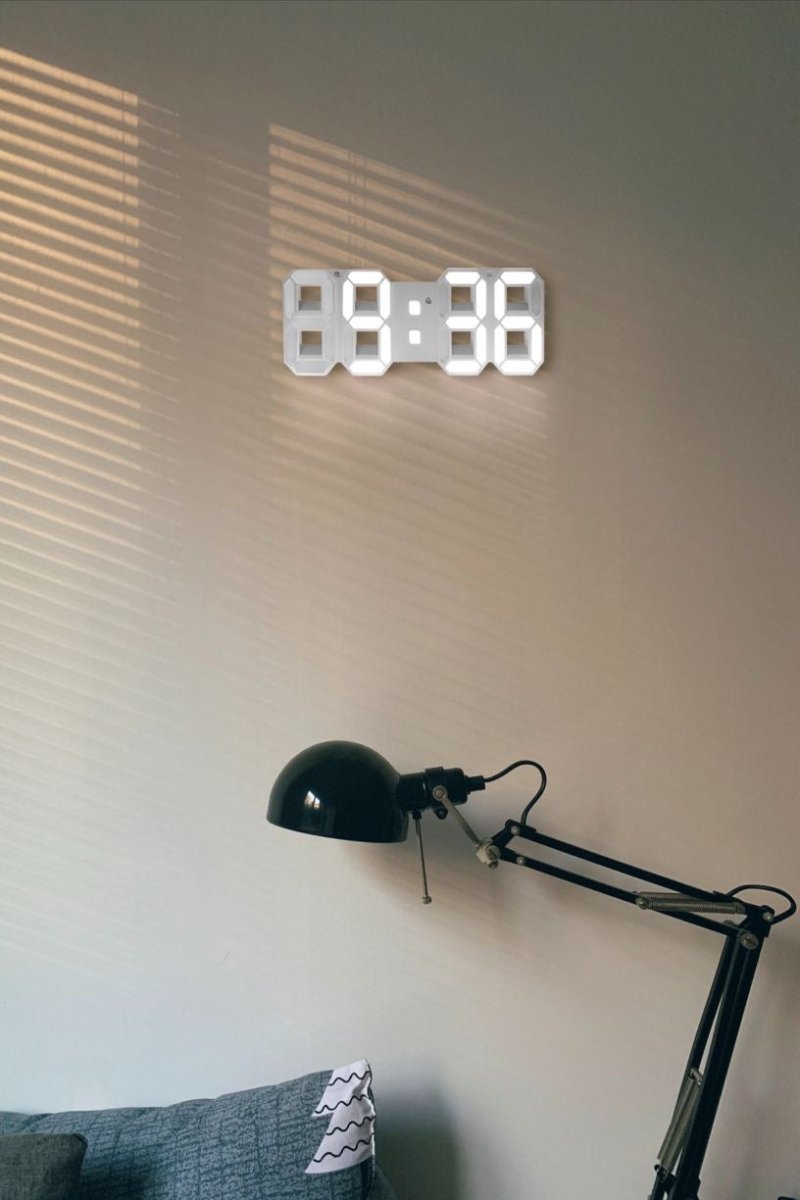 3D LED Wall Clock with Dimmable Digital Display