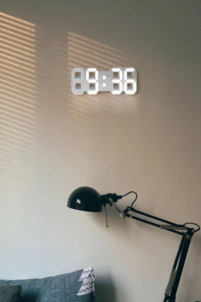 Kalsten | TimeGlow 3D LED Wall Clock – Digital Clock with Adjustable Lighting