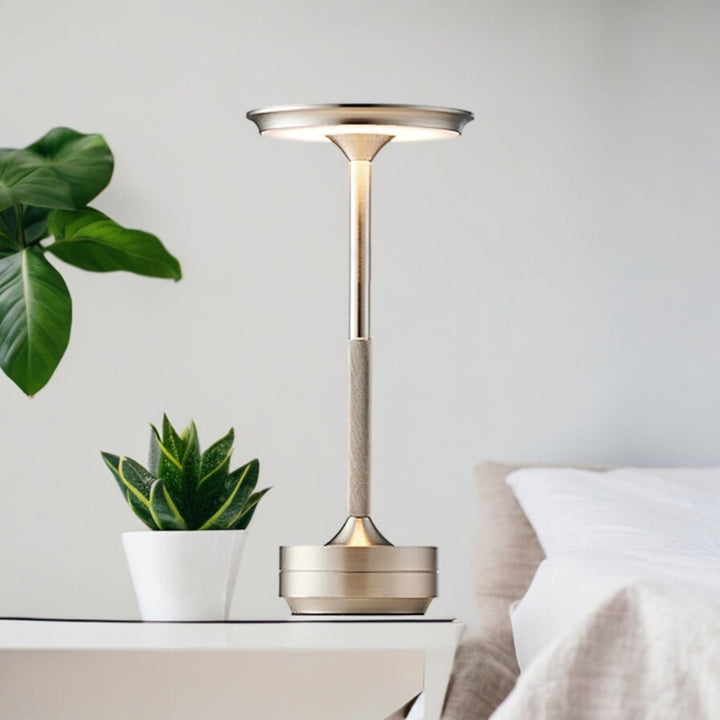 Cordless Rechargeable Modern Aura Table Lamp with Touch Controls | Wireless LED Light for Modern Side Tables and Office Desks | Minimalist Table Lamp | Kalsten