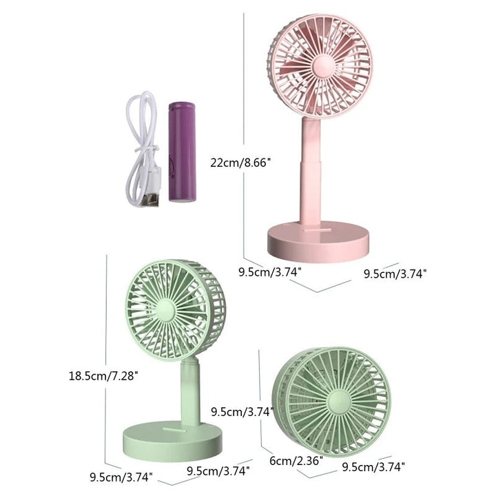 Foldable Telescopic Charging Fan, Minimalist, Mini Portable Desktop | Kalsten