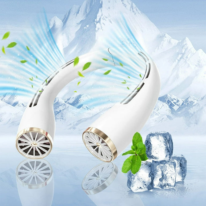 Portable Neck Cooler Fan,USB Rechargeable Quiet Electric Fan, Long Battery Life,Small Neck Fan for Outdoor, Travel, and Office Use. | Kalsten