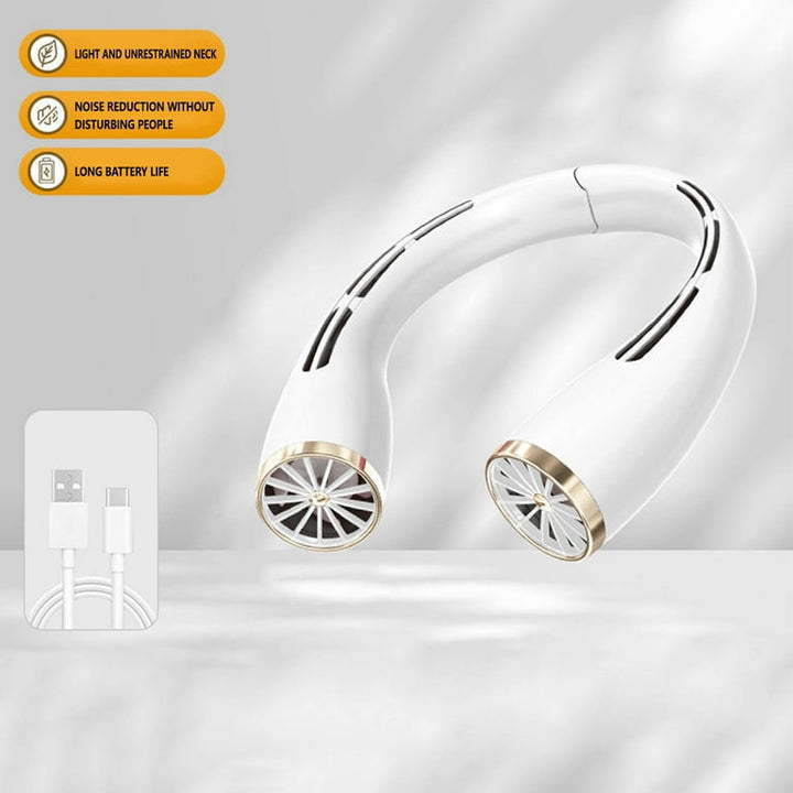 Portable Neck Cooler Fan,USB Rechargeable Quiet Electric Fan, Long Battery Life,Small Neck Fan for Outdoor, Travel, and Office Use. | Kalsten