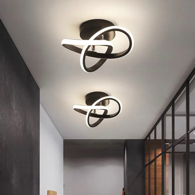 Kalsten | Ceiling Light with LED Black Metal Frame