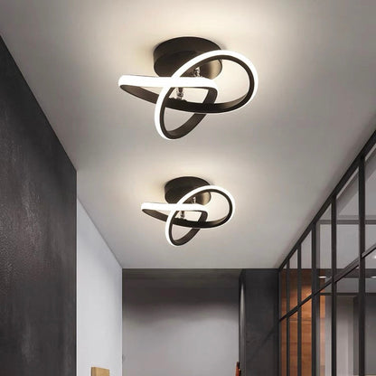 Kalsten | Ceiling Light with LED Black Metal Frame
