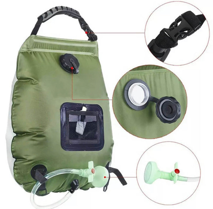 ZonFlow Foldable Outdoor Shower Bag – 20L Solar Heating | Kalsten